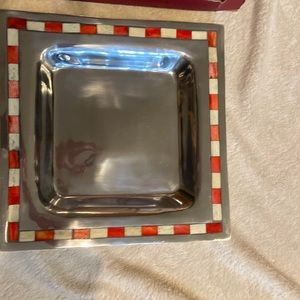 New in box Mikasa carnival holiday square platter